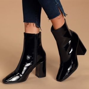 illusion black pointed ankle booties